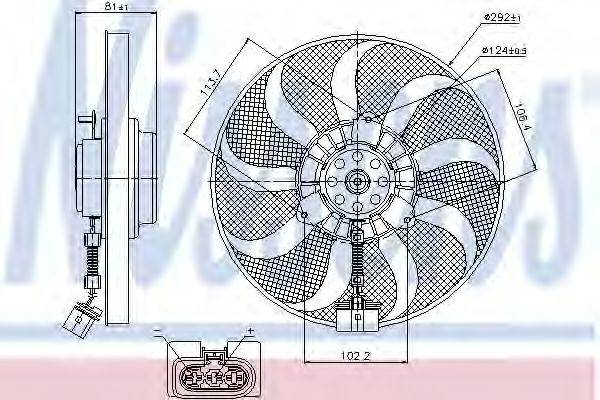 Вентилятор системы охлаждения двигателя NISSENS 85715
