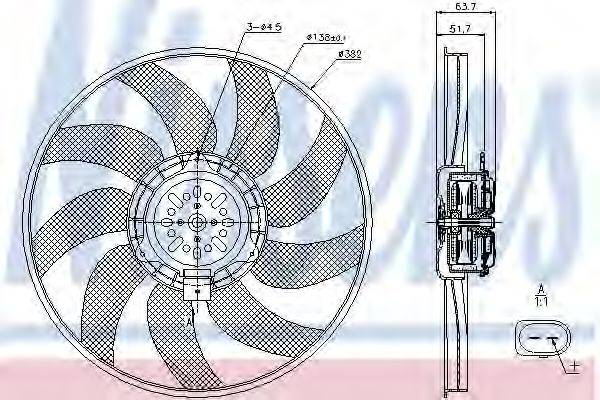 Вентилятор системы охлаждения двигателя NISSENS 85728