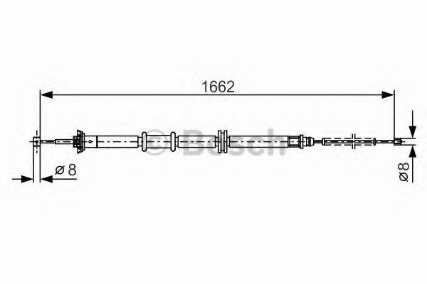 Трос, стояночная тормозная система BOSCH 1 987 482 206