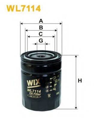 Фильтр масляный ДВС  WIX FILTERS WL7114