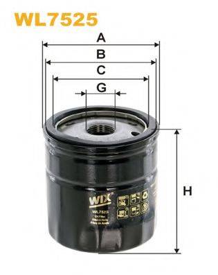 Фильтр масляный ДВС  WIX FILTERS WL7525