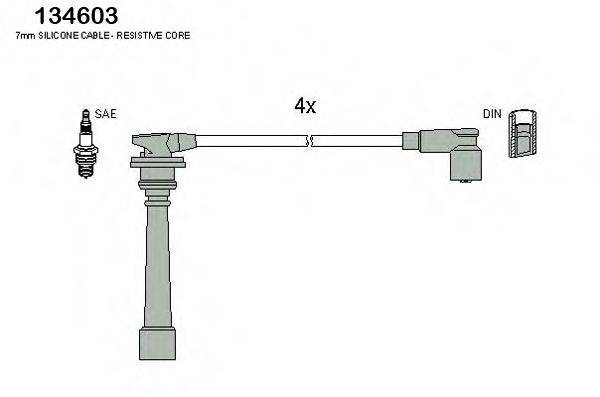 Комплект проводов зажигания HITACHI 134603