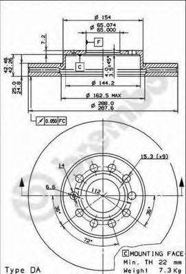 Тормозной диск BREMBO 09.9145.11